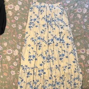 Hollister Blue Floral Maxi Skirt